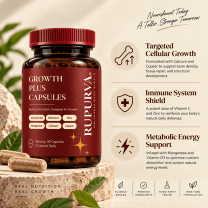 Growth Plus Capsules | Daily Essential Capsules | Vitamins & Mineral - Rupurva | Wellness made Simple