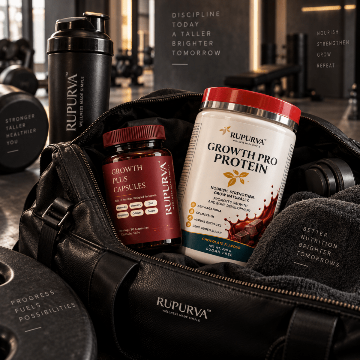 Growth Power Stack | Daily Wellness Stack | Complete Nutrition Bundle - Rupurva | Wellness made Simple